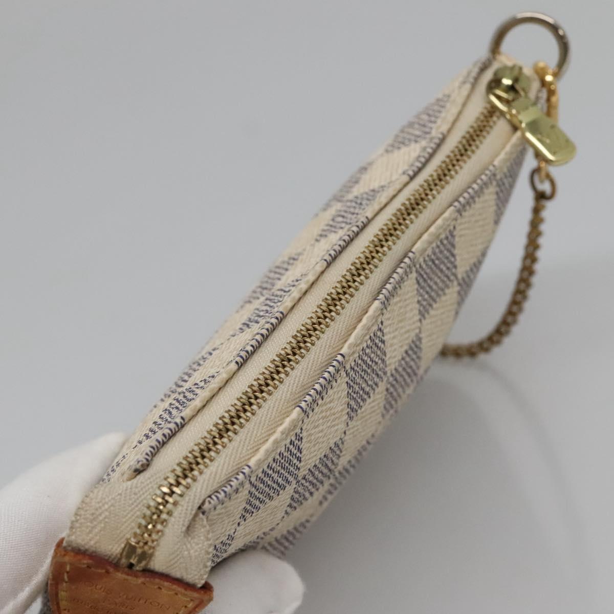 LOUIS VUITTON Damier Azur Mini Pochette Accessoires Pouch N63005 LV Auth BA4881