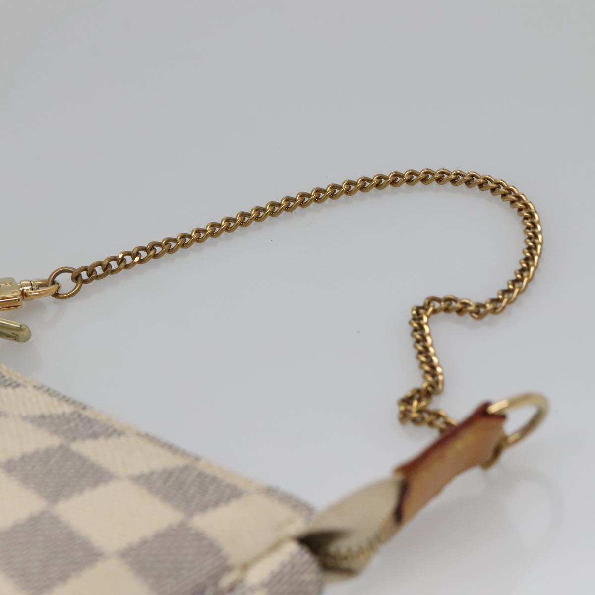 LOUIS VUITTON Damier Azur Mini Pochette Accessoires Pouch N63005 LV Auth BA4881