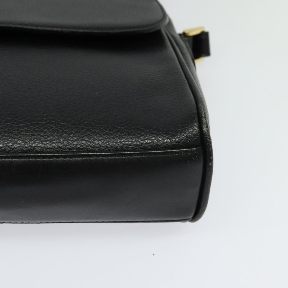 Burberrys Shoulder Bag Leather Black Auth BA489