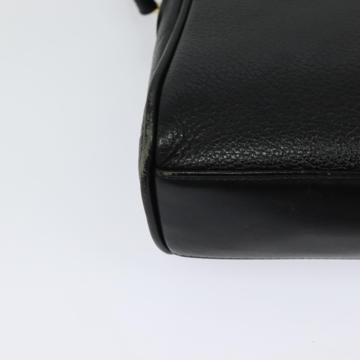 Burberrys Shoulder Bag Leather Black Auth BA489