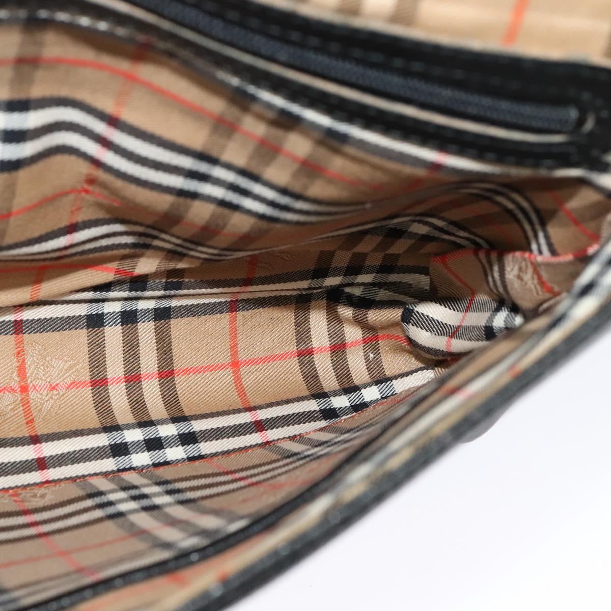 Burberrys Shoulder Bag Leather Black Auth BA489