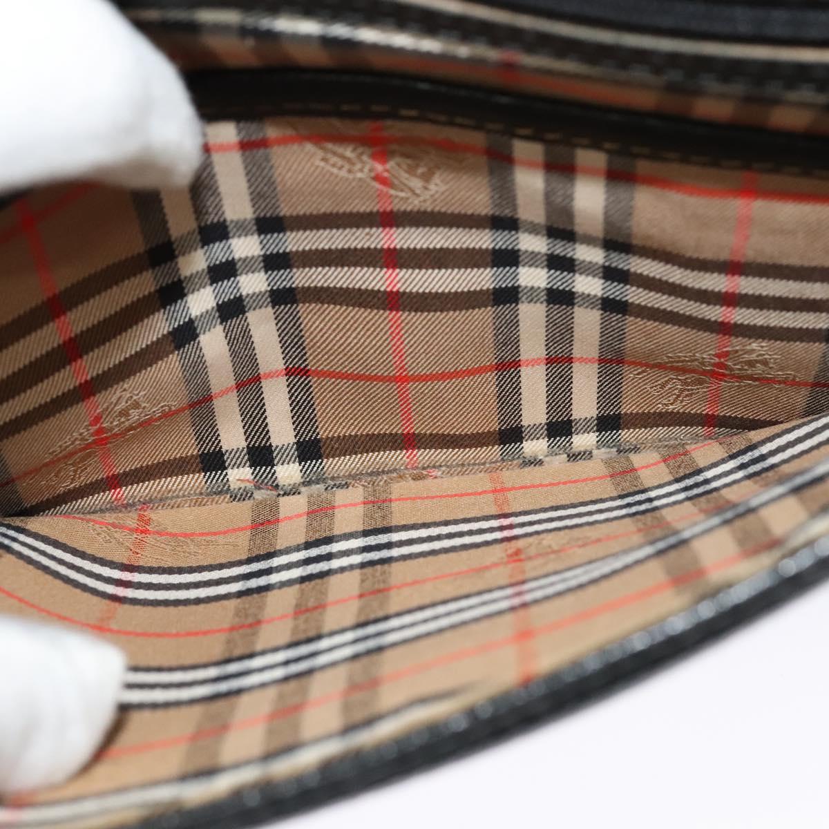 Burberrys Shoulder Bag Leather Black Auth BA489