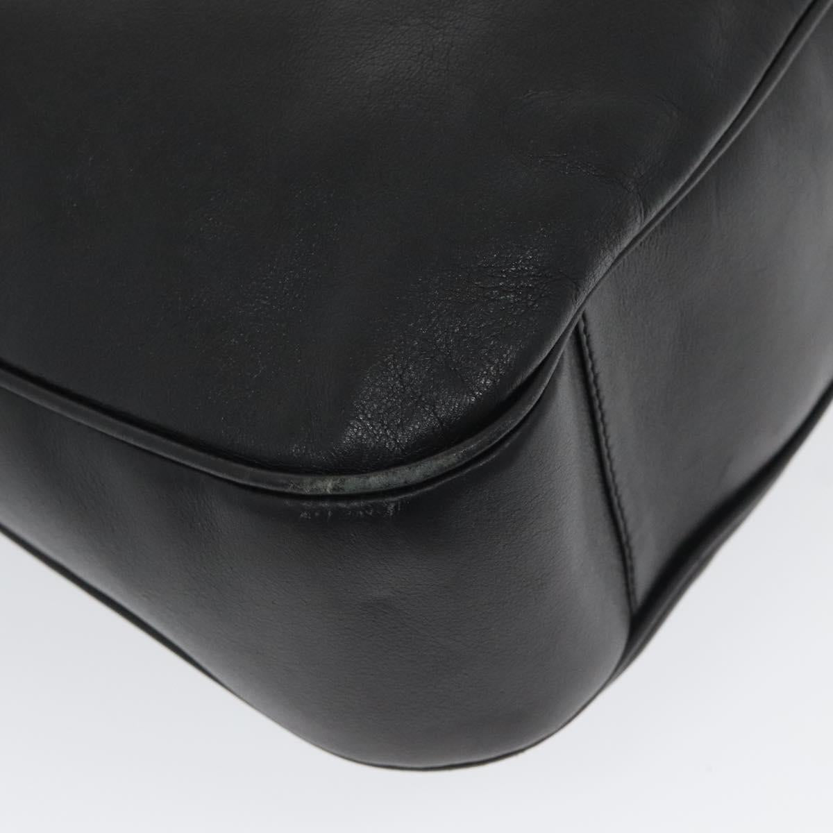 GUCCI Bamboo Hand Bag Leather 2way Black Auth BA490