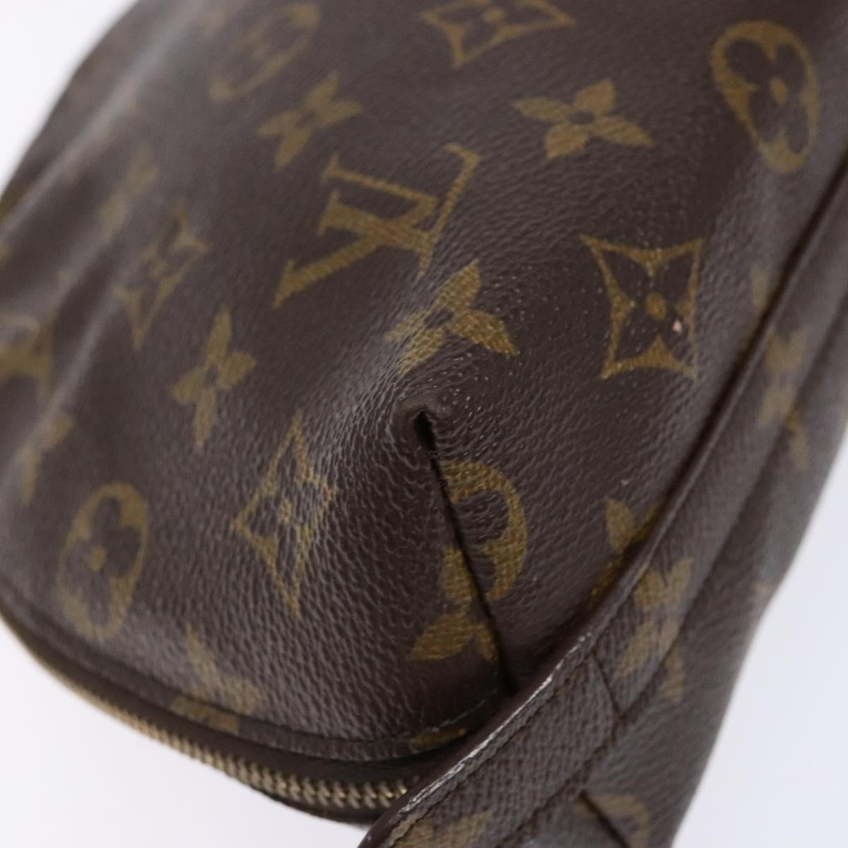 LOUIS VUITTON Monogram Trousse Demi Ronde Cosmetic Pouch M47520 LV Auth BA4901
