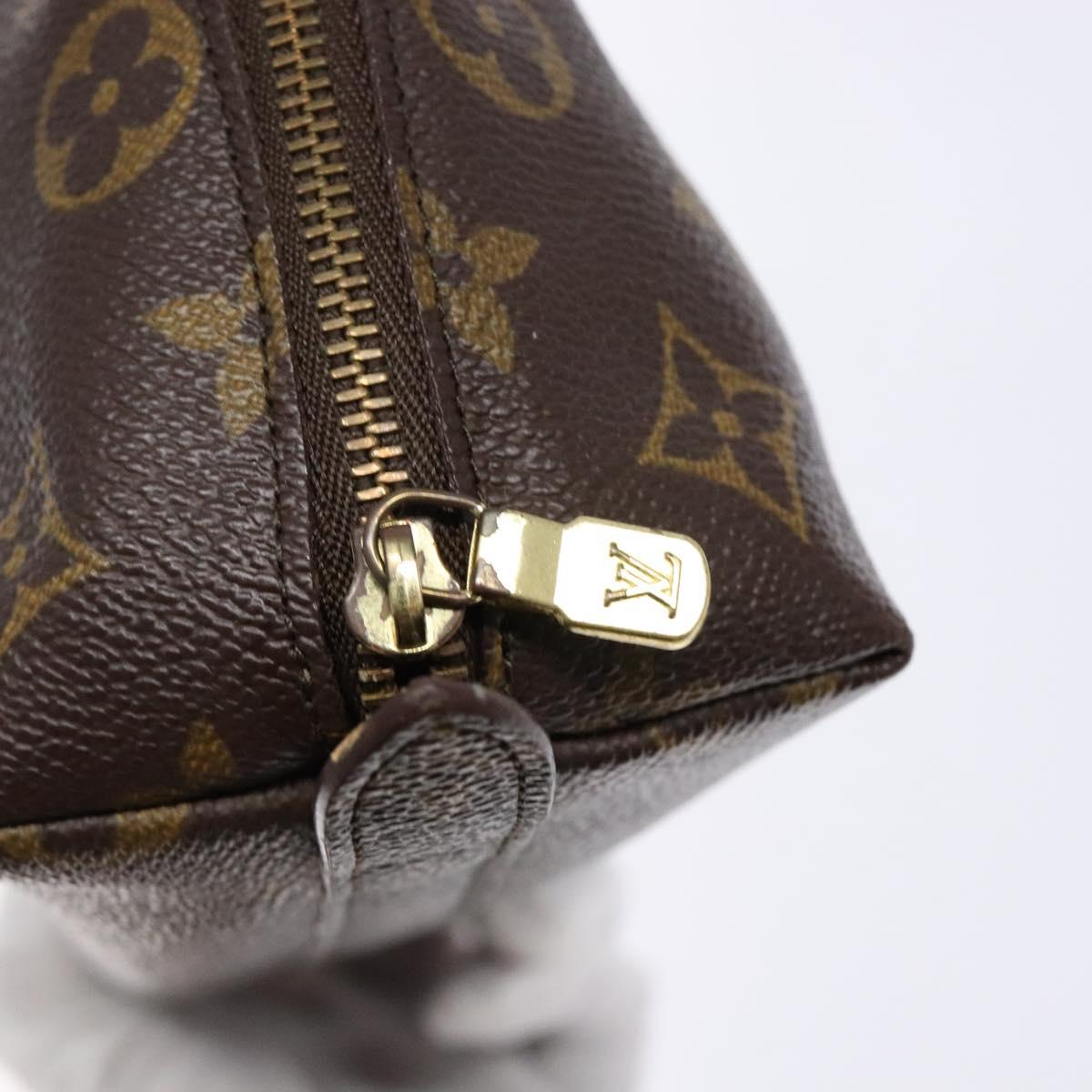 LOUIS VUITTON Monogram Trousse Demi Ronde Cosmetic Pouch M47520 LV Auth BA4901