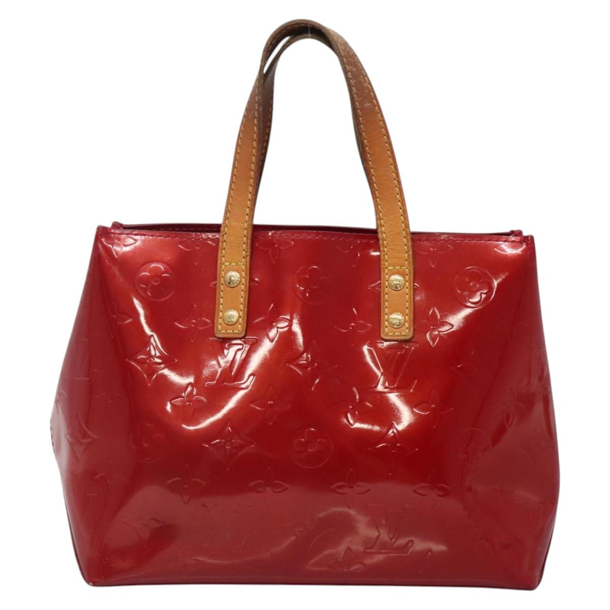 LOUIS VUITTON Monogram Vernis Reade PM Hand Bag Pomme D'amour M91990 Auth BA4907