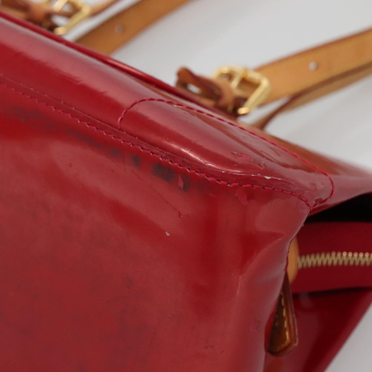 LOUIS VUITTON Vernis Rosewood Avenue Bag Pomme D'amour M93507 LV Auth BA4909