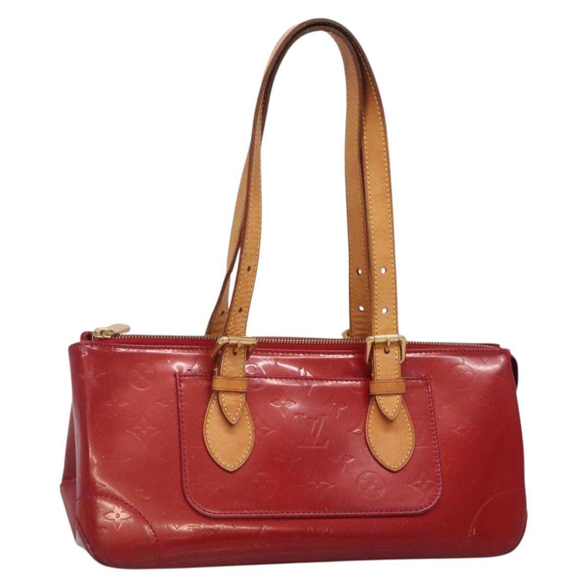 LOUIS VUITTON Vernis Rosewood Avenue Bag Pomme D'amour M93507 LV Auth BA4909