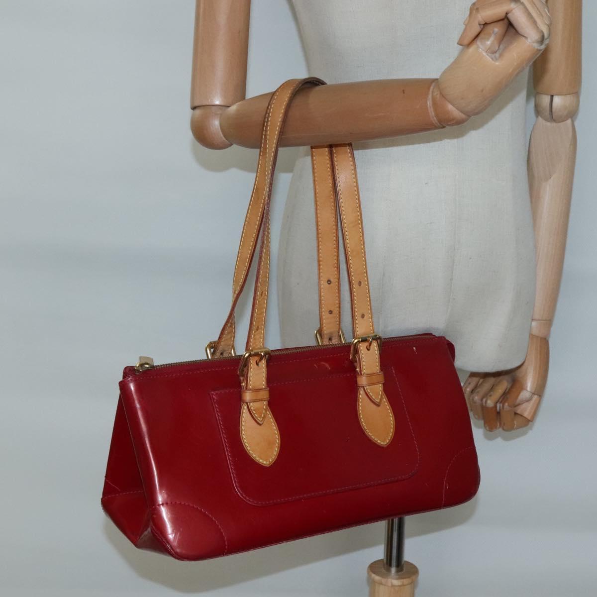 LOUIS VUITTON Vernis Rosewood Avenue Bag Pomme D'amour M93507 LV Auth BA4909