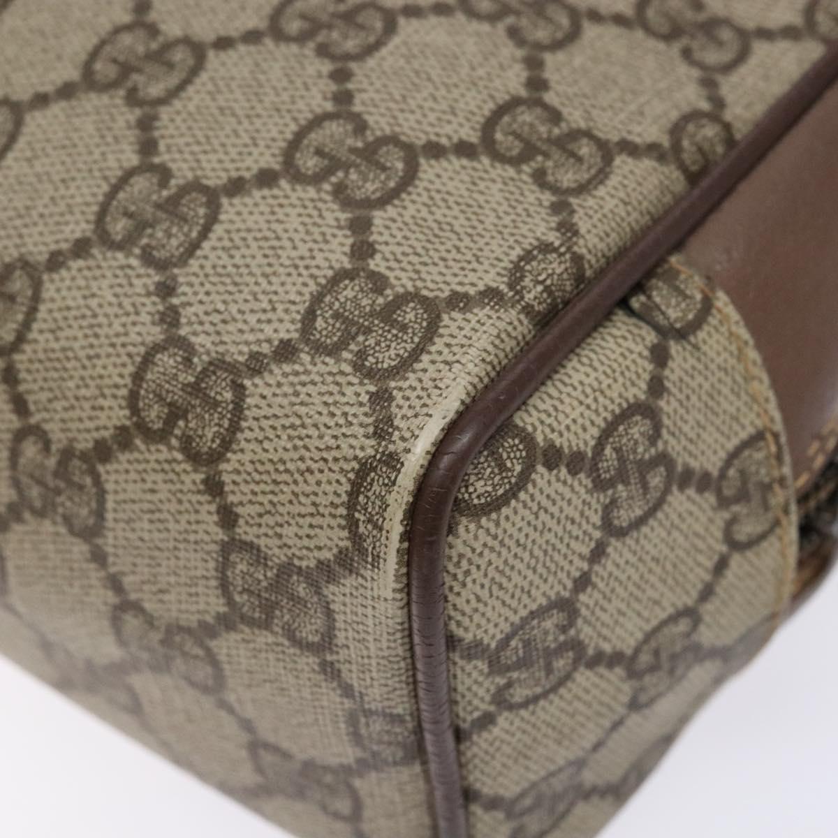 GUCCI GG Supreme Clutch Bag PVC Beige Gold 014 58 6087 Auth BA4923