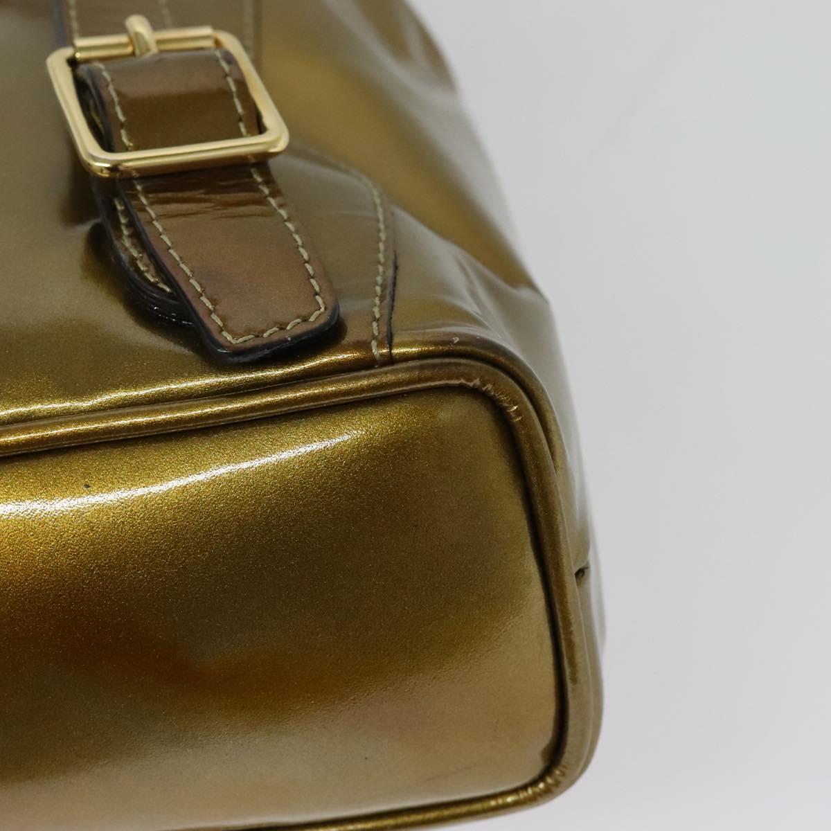 GUCCI Bamboo Backpack Enamel Gold 003 1705 0030 Auth BA4926