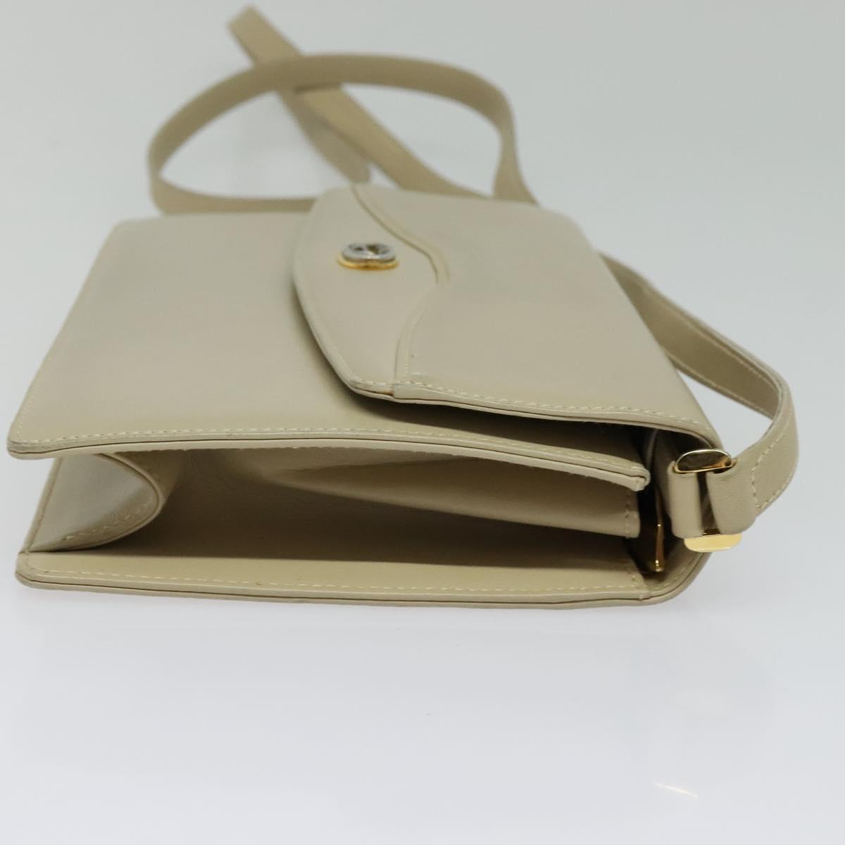 GUCCI Shoulder Bag Leather Beige Gold 004 406 0105 Auth BA4936