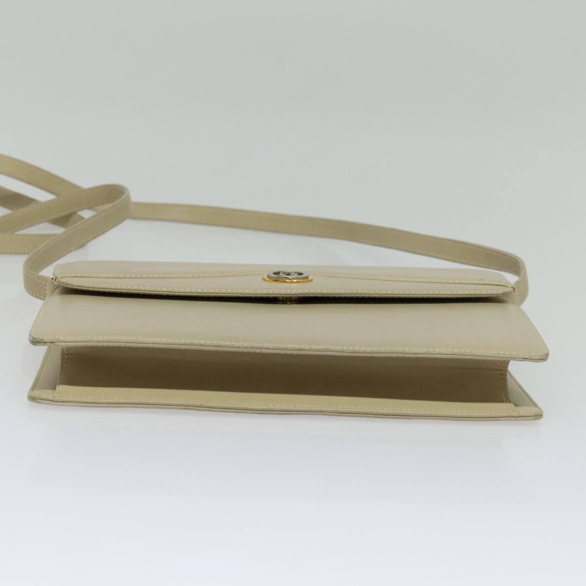 GUCCI Shoulder Bag Leather Beige Gold 004 406 0105 Auth BA4936