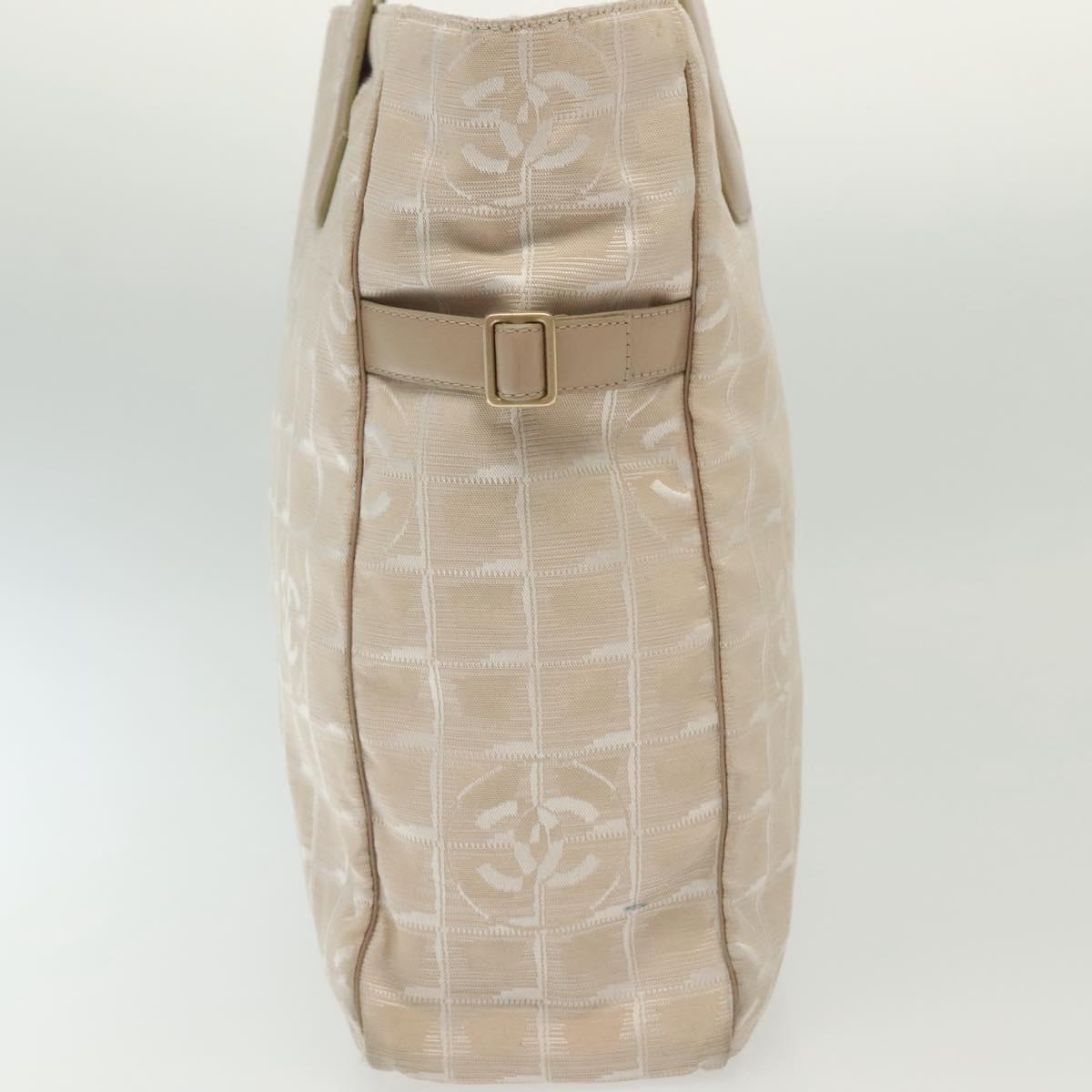 CHANEL New Travel Line Tote Bag Nylon Pink Gold CC Auth BA4944