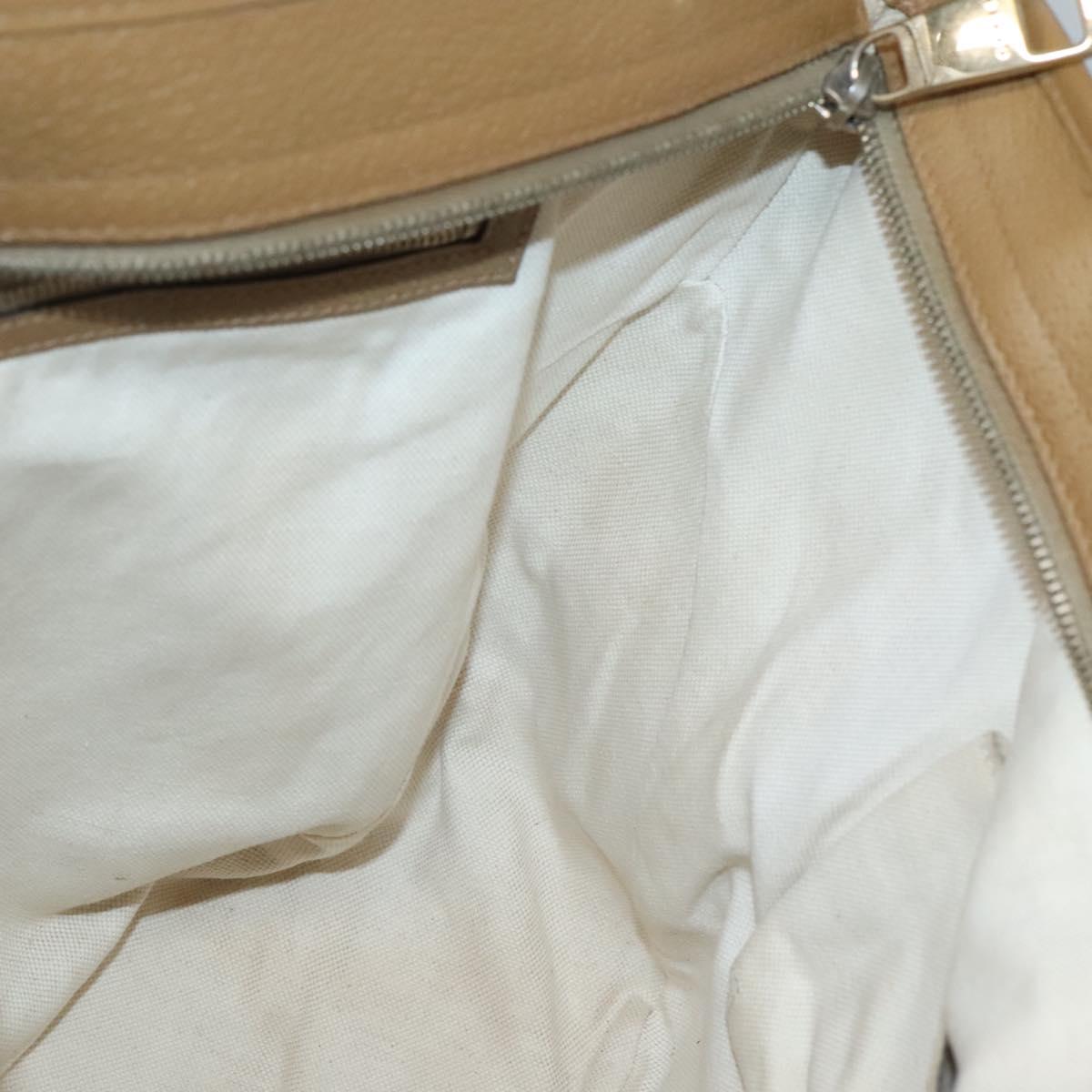GUCCI GG Canvas Tote Bag Beige Gold 323671 Auth BA4965