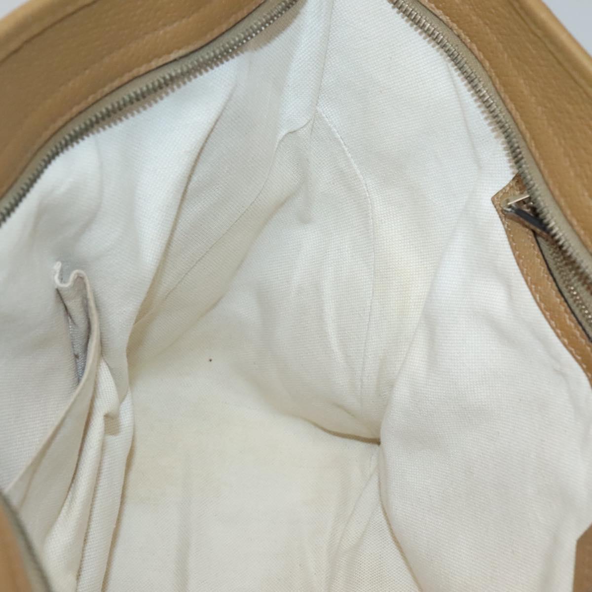 GUCCI GG Canvas Tote Bag Beige Gold 323671 Auth BA4965