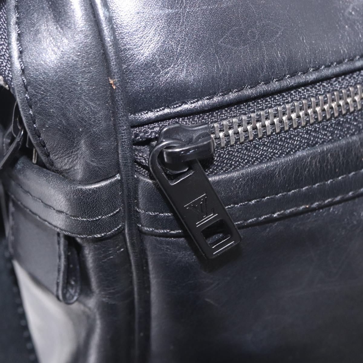 LOUIS VUITTON Monogram Difference Clarkson Bag Leather Black M92402 Auth BA4980