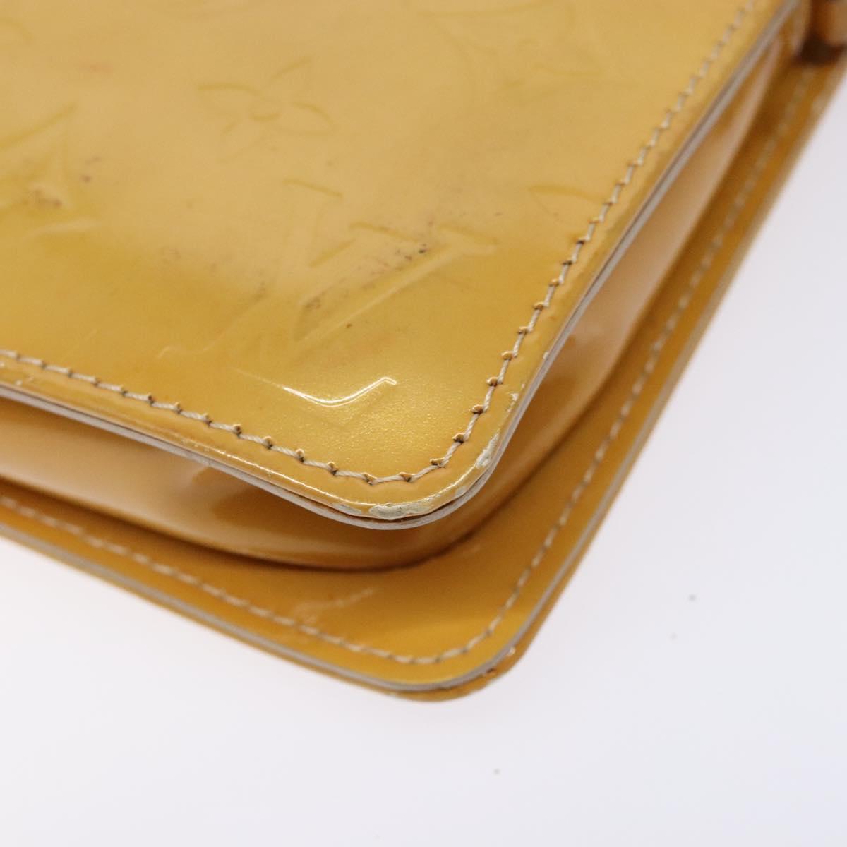 LOUIS VUITTON Monogram Vernis Lexington Pouch Beige M91010 LV Auth BA5005