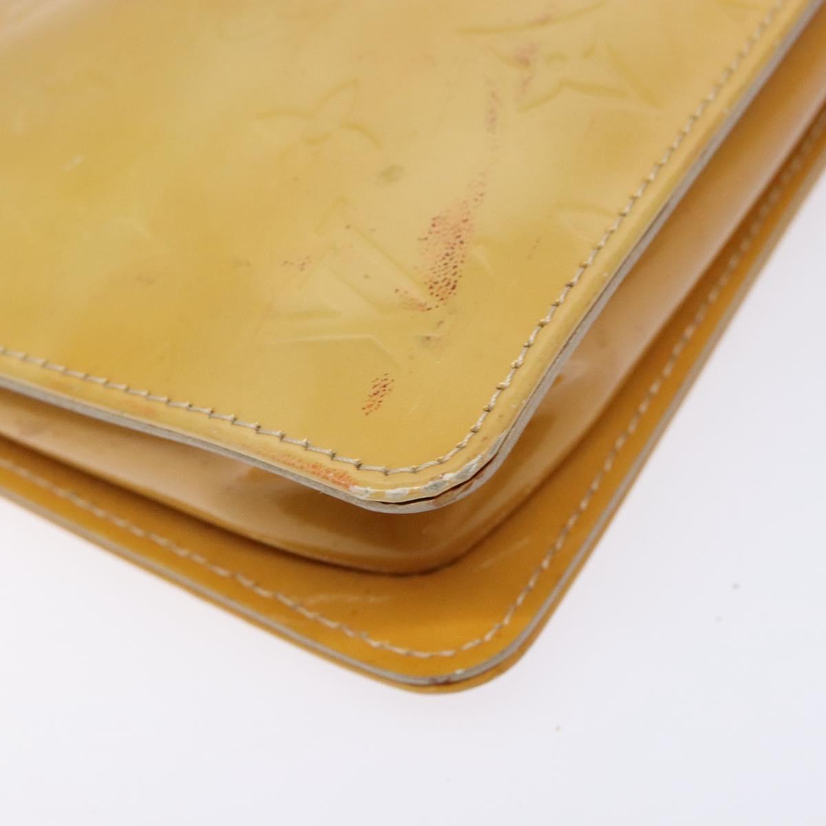LOUIS VUITTON Monogram Vernis Lexington Pouch Beige M91010 LV Auth BA5005