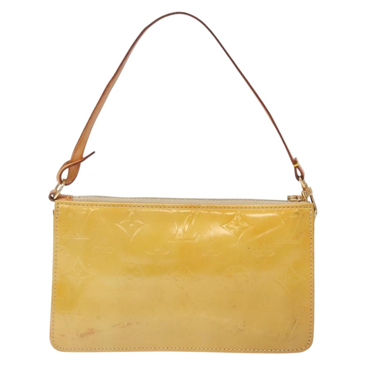 LOUIS VUITTON Monogram Vernis Lexington Pouch Beige M91010 LV Auth BA5005