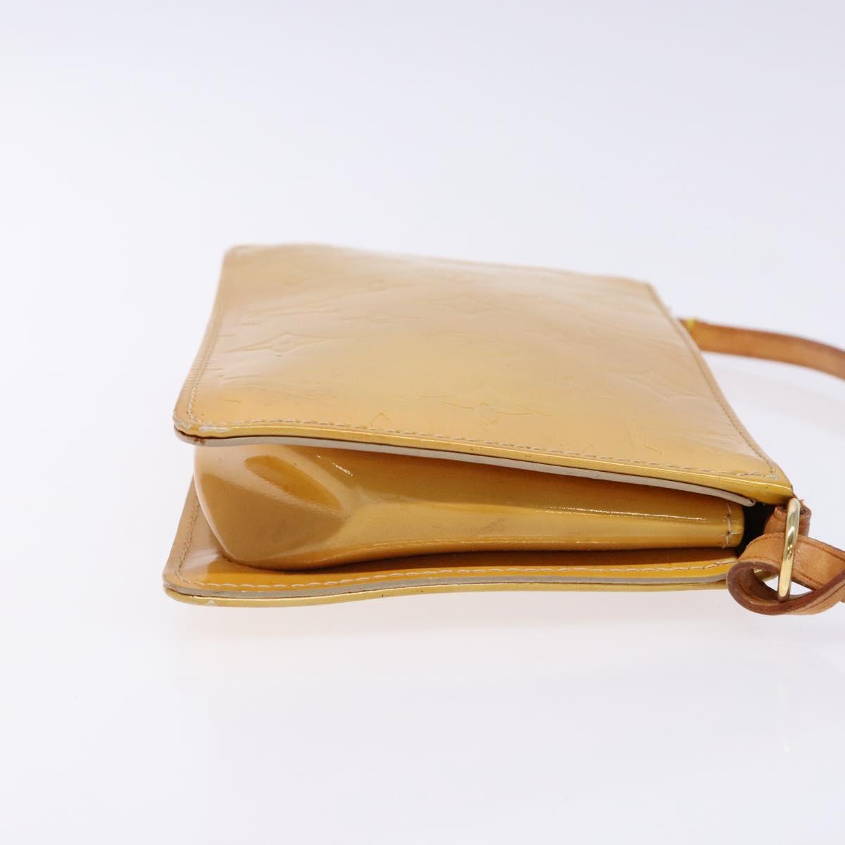 LOUIS VUITTON Monogram Vernis Lexington Pouch Beige M91010 LV Auth BA5005