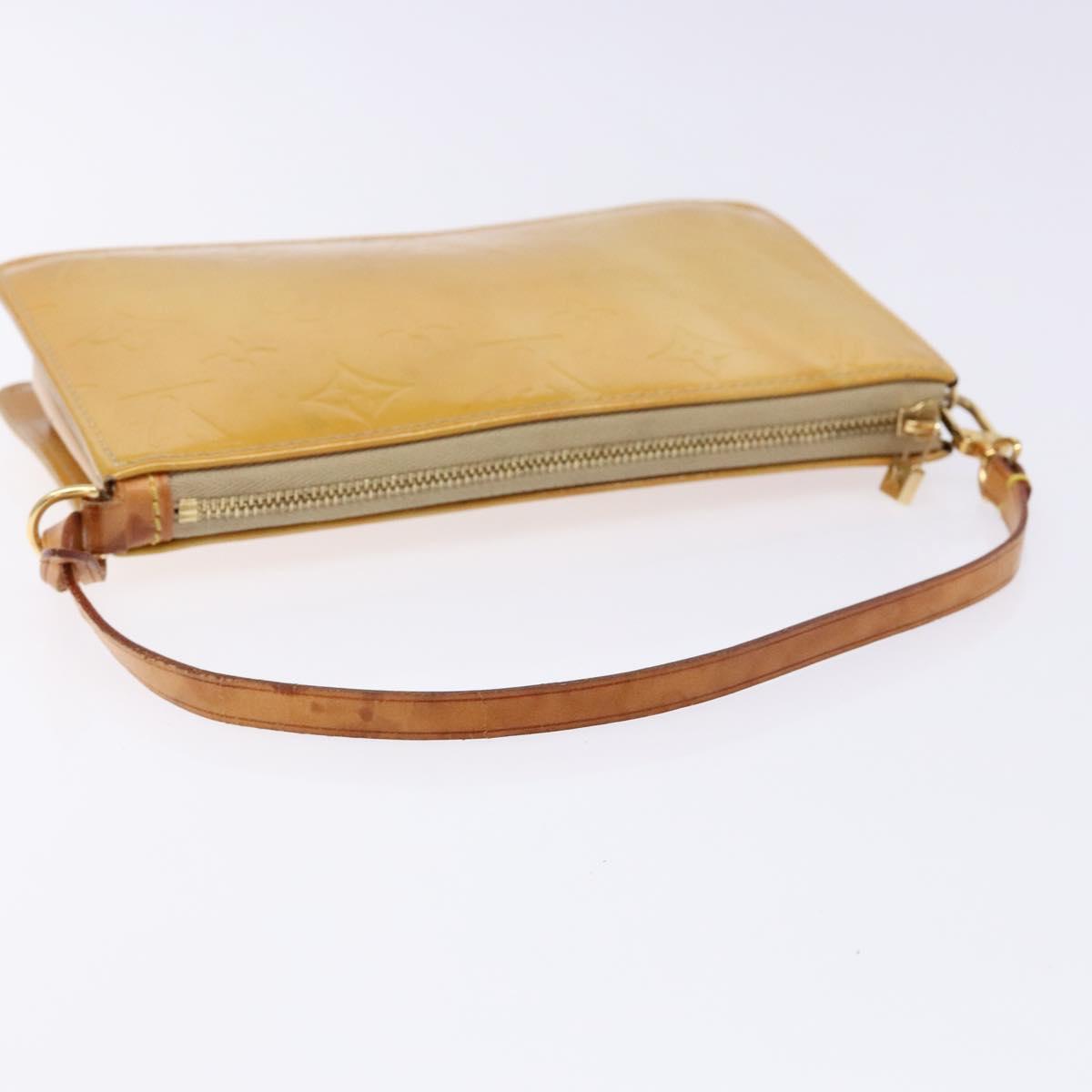 LOUIS VUITTON Monogram Vernis Lexington Pouch Beige M91010 LV Auth BA5005