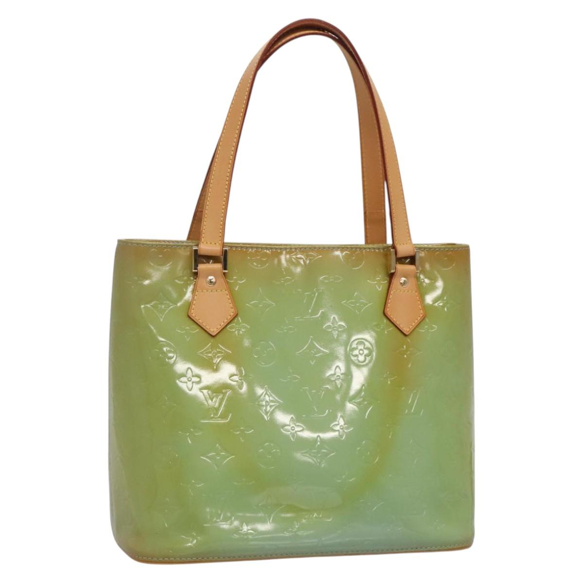 LOUIS VUITTON Monogram Vernis Houston Hand Bag Baby Blue M91005 LV Auth BA5011