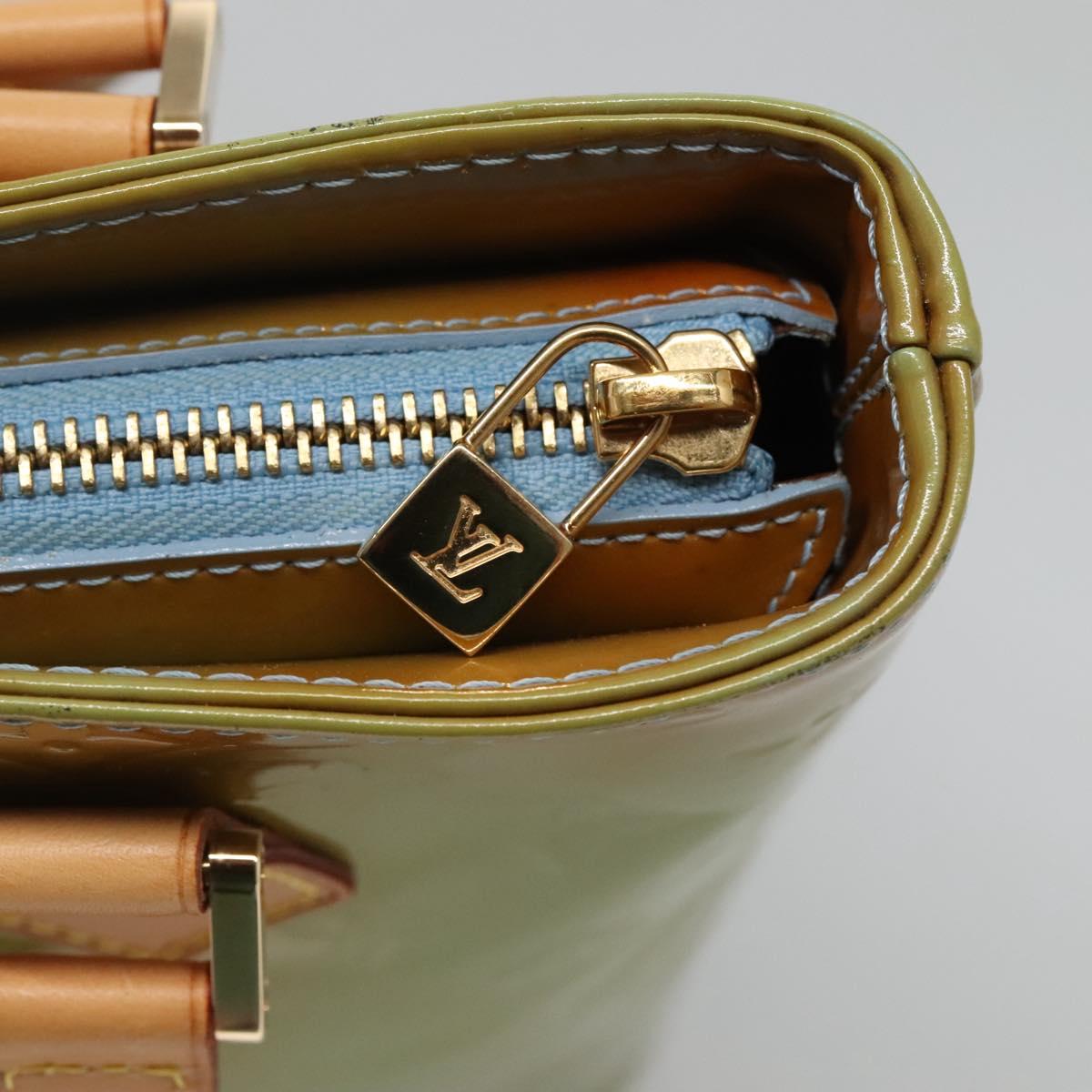 LOUIS VUITTON Monogram Vernis Houston Hand Bag Baby Blue M91005 LV Auth BA5011