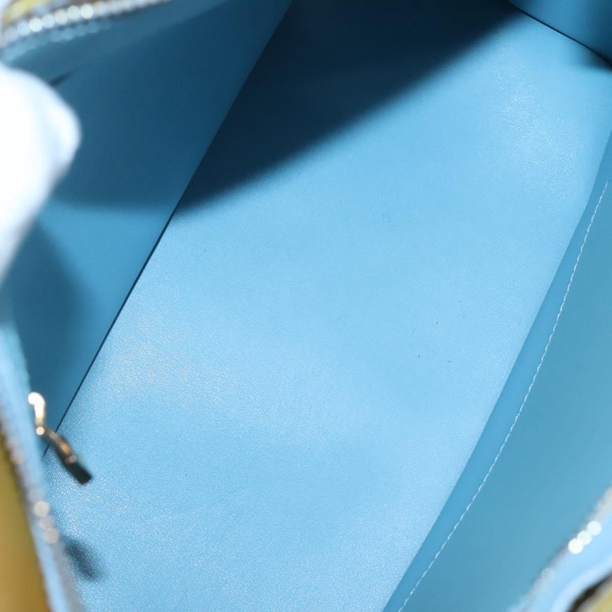 LOUIS VUITTON Monogram Vernis Houston Hand Bag Baby Blue M91005 LV Auth BA5011