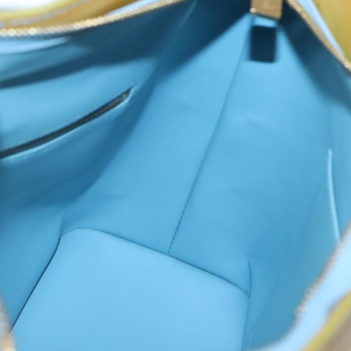 LOUIS VUITTON Monogram Vernis Houston Hand Bag Baby Blue M91005 LV Auth BA5011