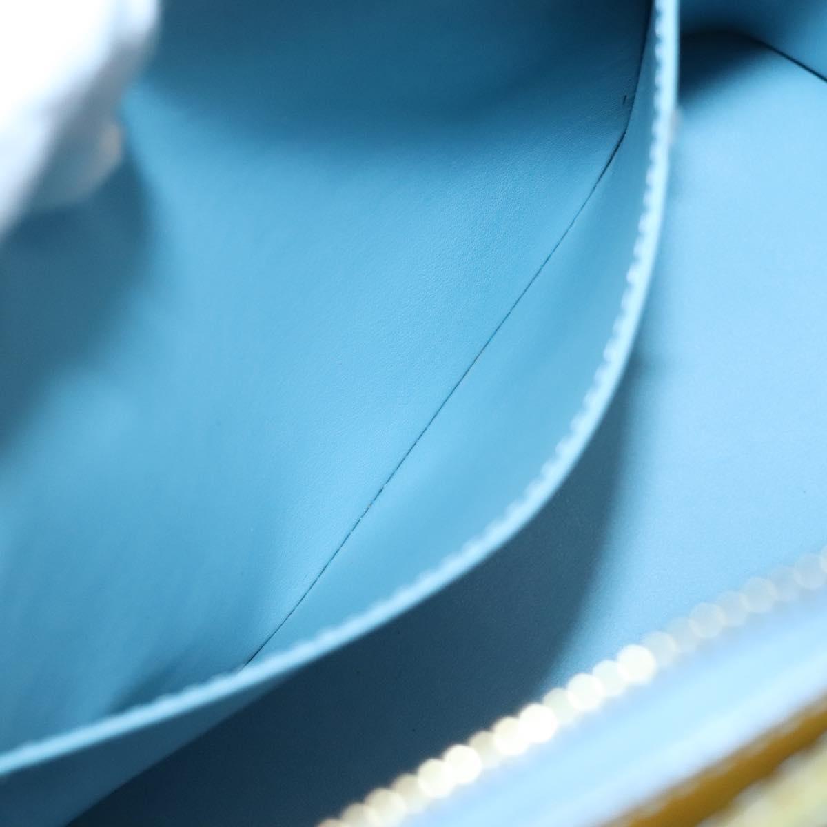 LOUIS VUITTON Monogram Vernis Houston Hand Bag Baby Blue M91005 LV Auth BA5011