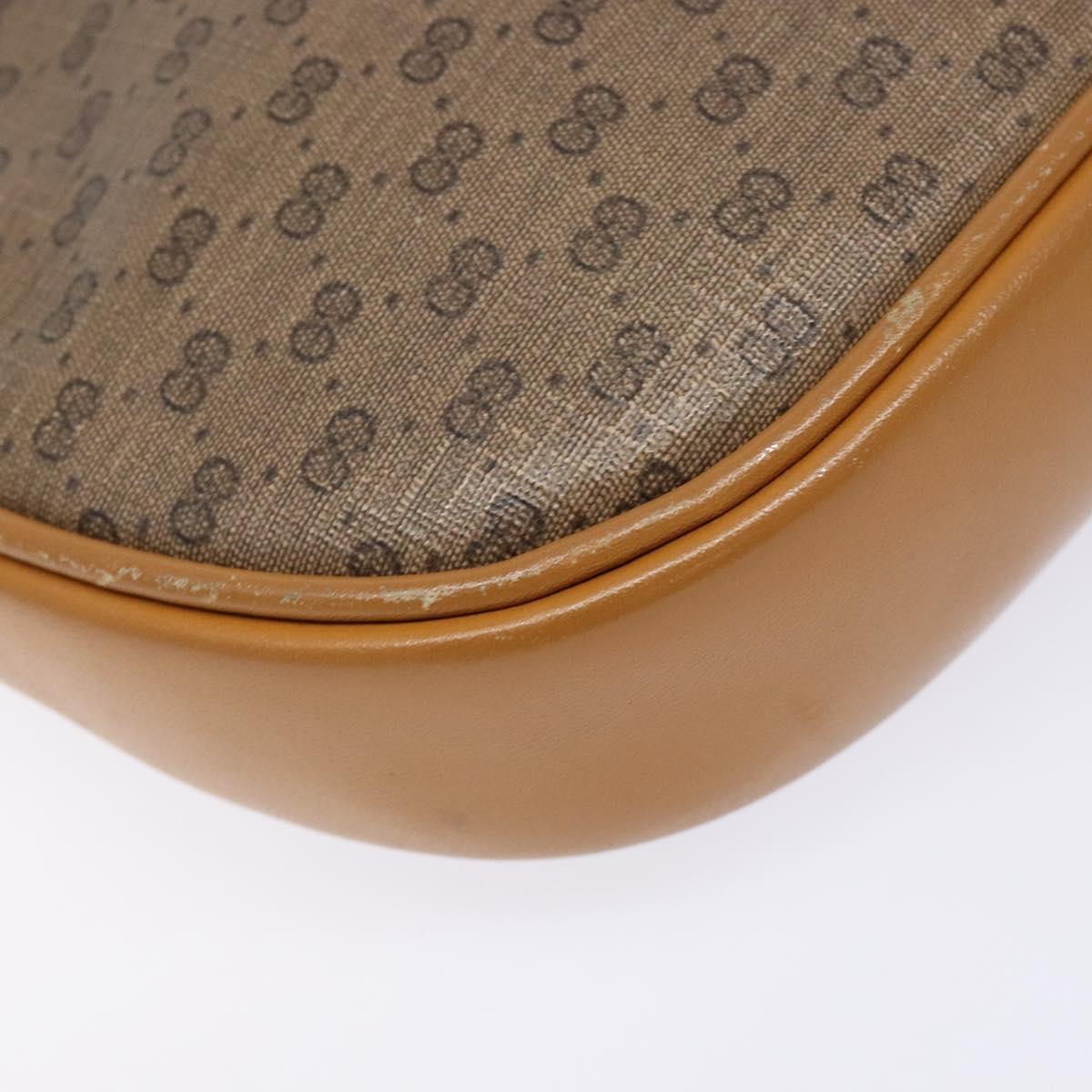 GUCCI Micro GG Supreme Shoulder Bag PVC Beige Gold Auth BA5021