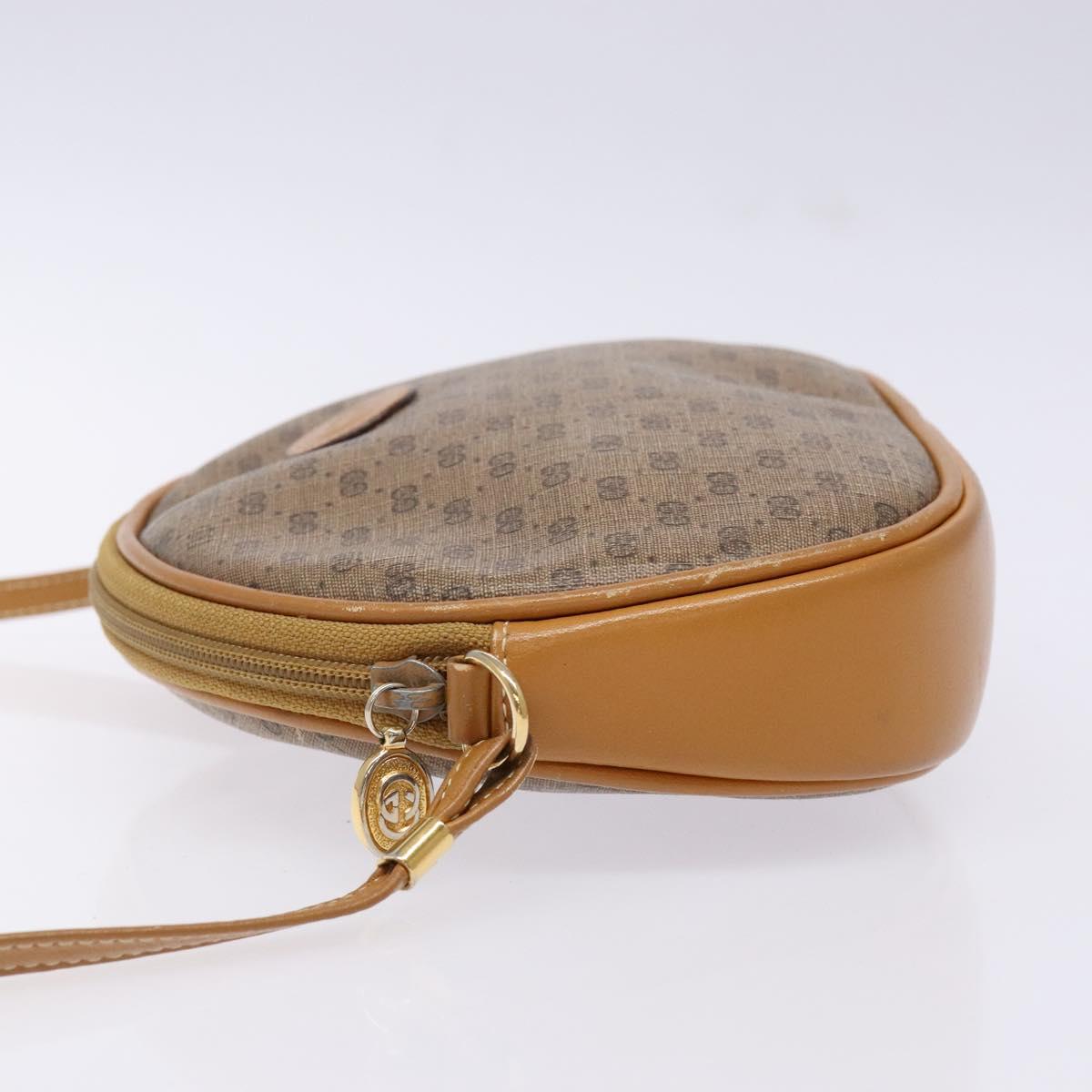 GUCCI Micro GG Supreme Shoulder Bag PVC Beige Gold Auth BA5021