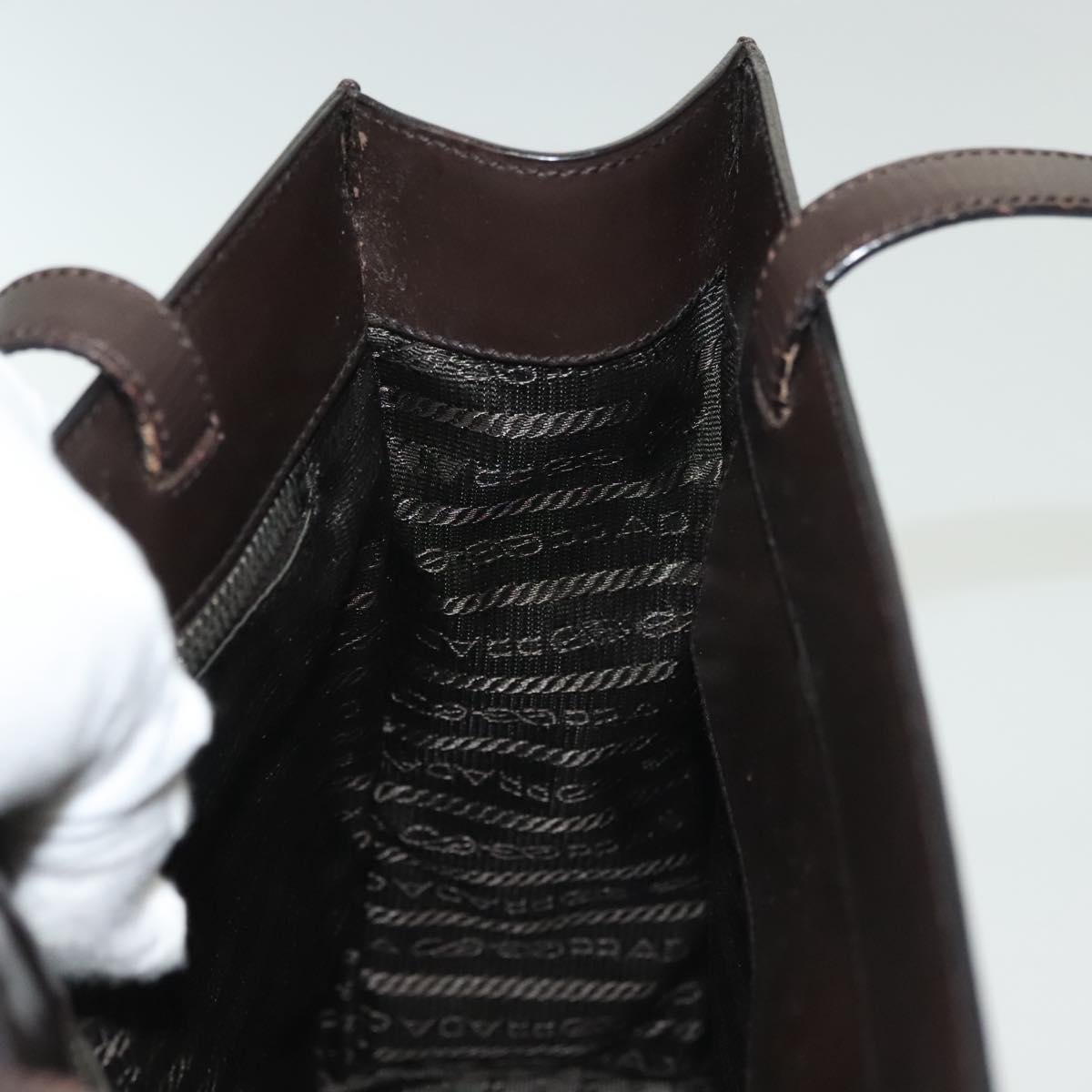 PRADA Tote Bag Leather Brown Auth BA5025
