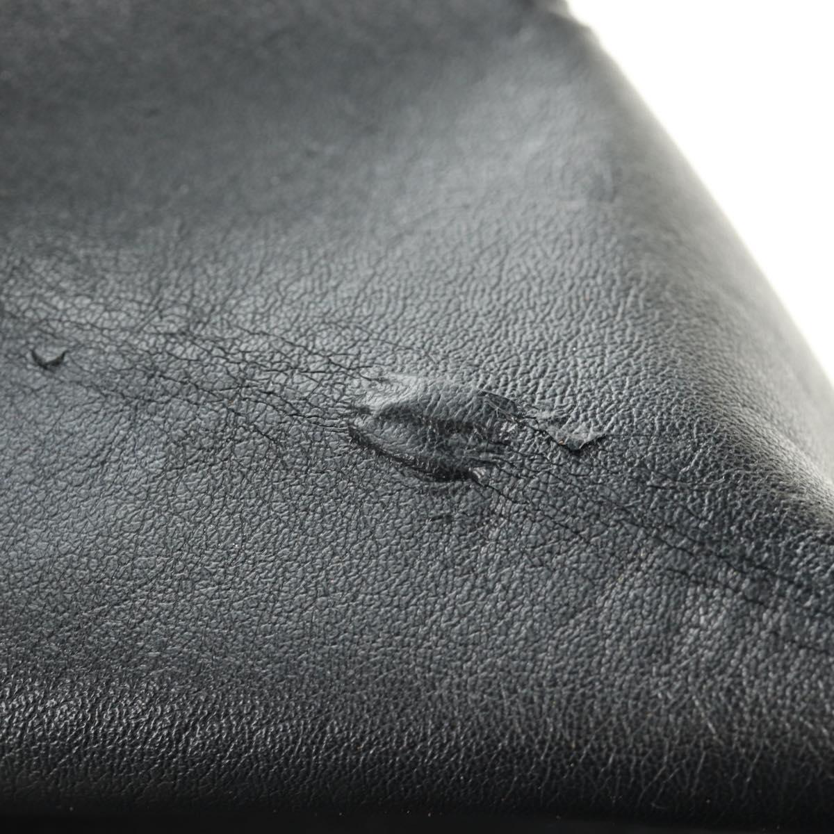 Stella MacCartney Chain Fabera Shoulder Bag Leather Black Auth BA5027