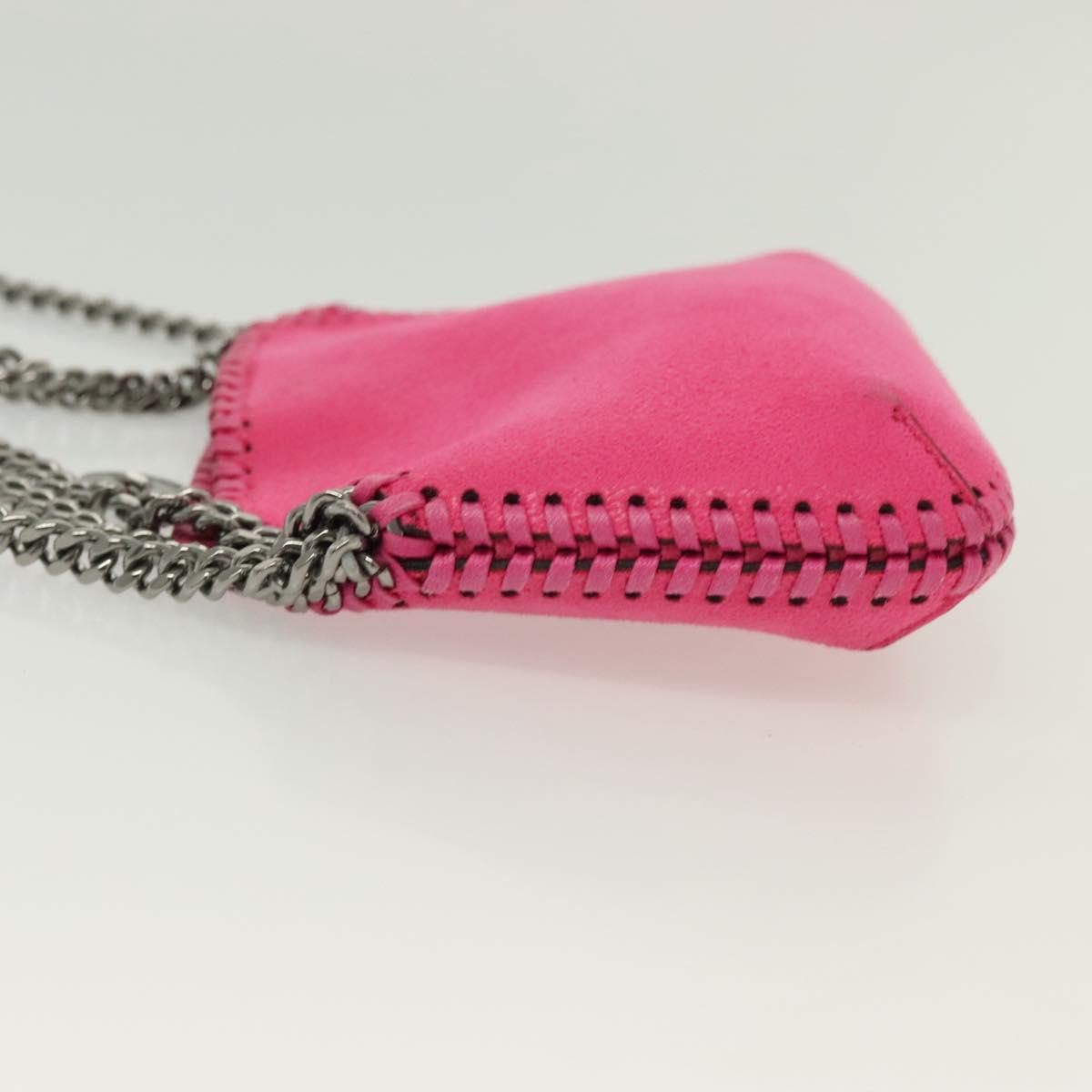 Stella MacCartney Chain Farabella Mini Bag Suede Pink Silver Auth BA5028