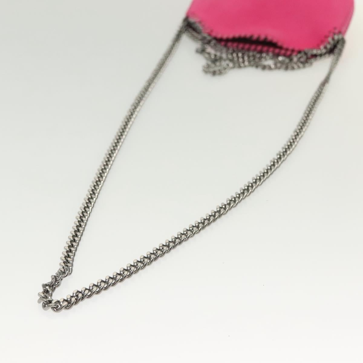 Stella MacCartney Chain Farabella Mini Bag Suede Pink Silver Auth BA5028