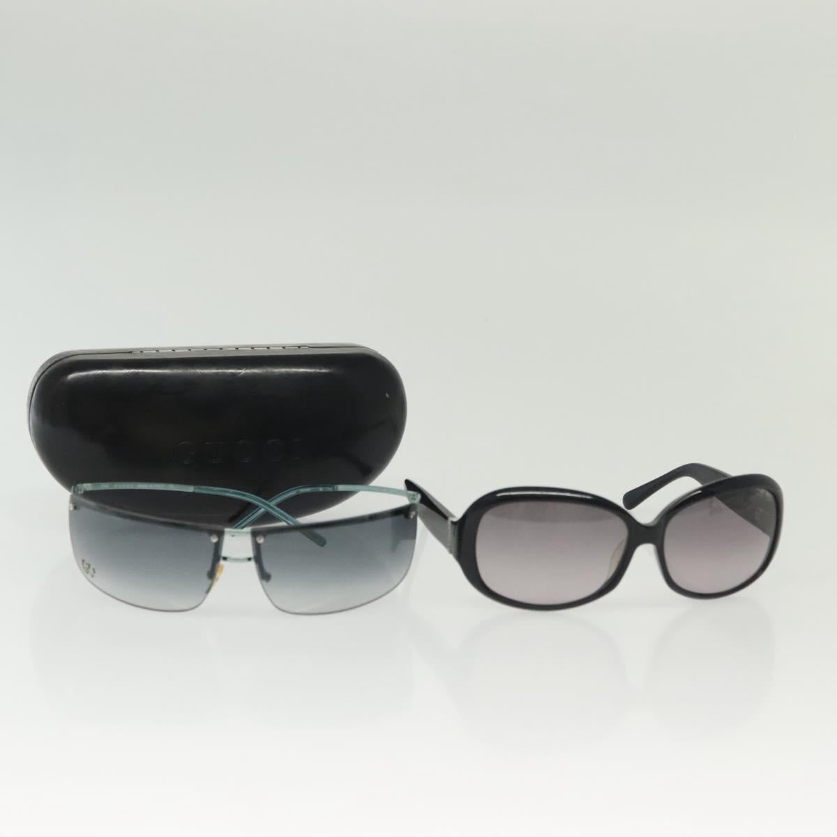 GUCCI Celine Sunglasses Plastic 2Set Black Green Auth BA5039
