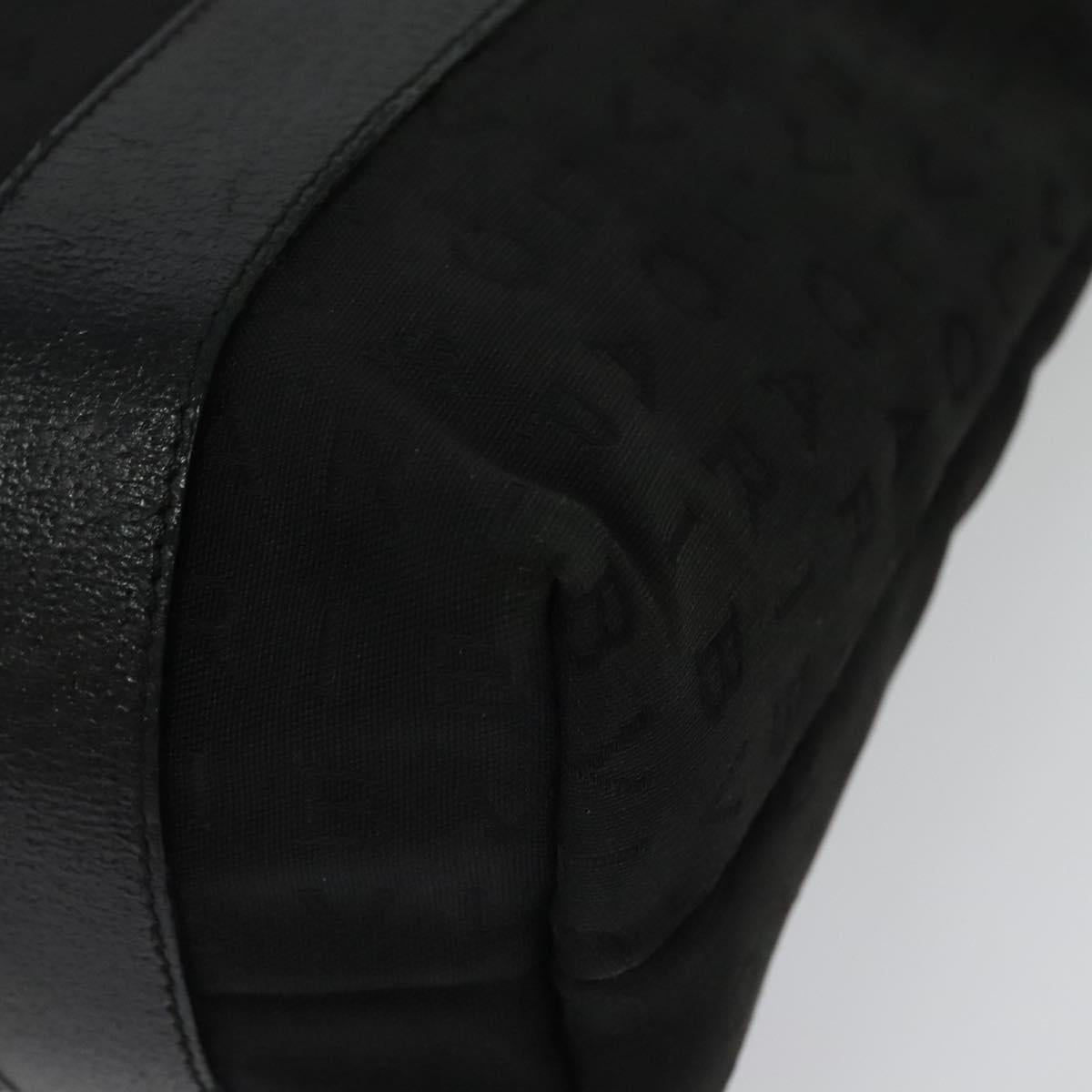 BVLGARI Logo Mania Tote Bag Canvas Black Silver Auth BA5057