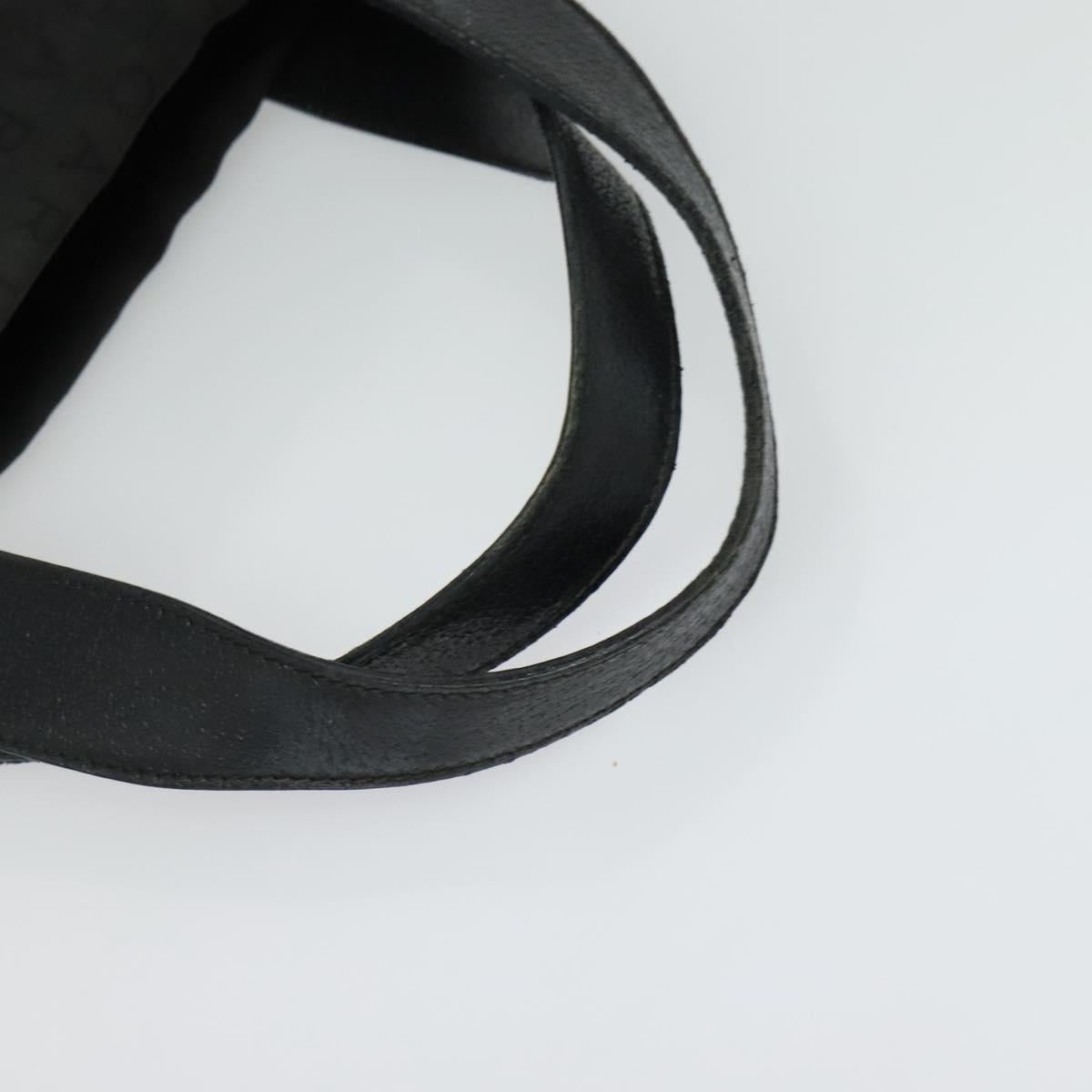 BVLGARI Logo Mania Tote Bag Canvas Black Silver Auth BA5057