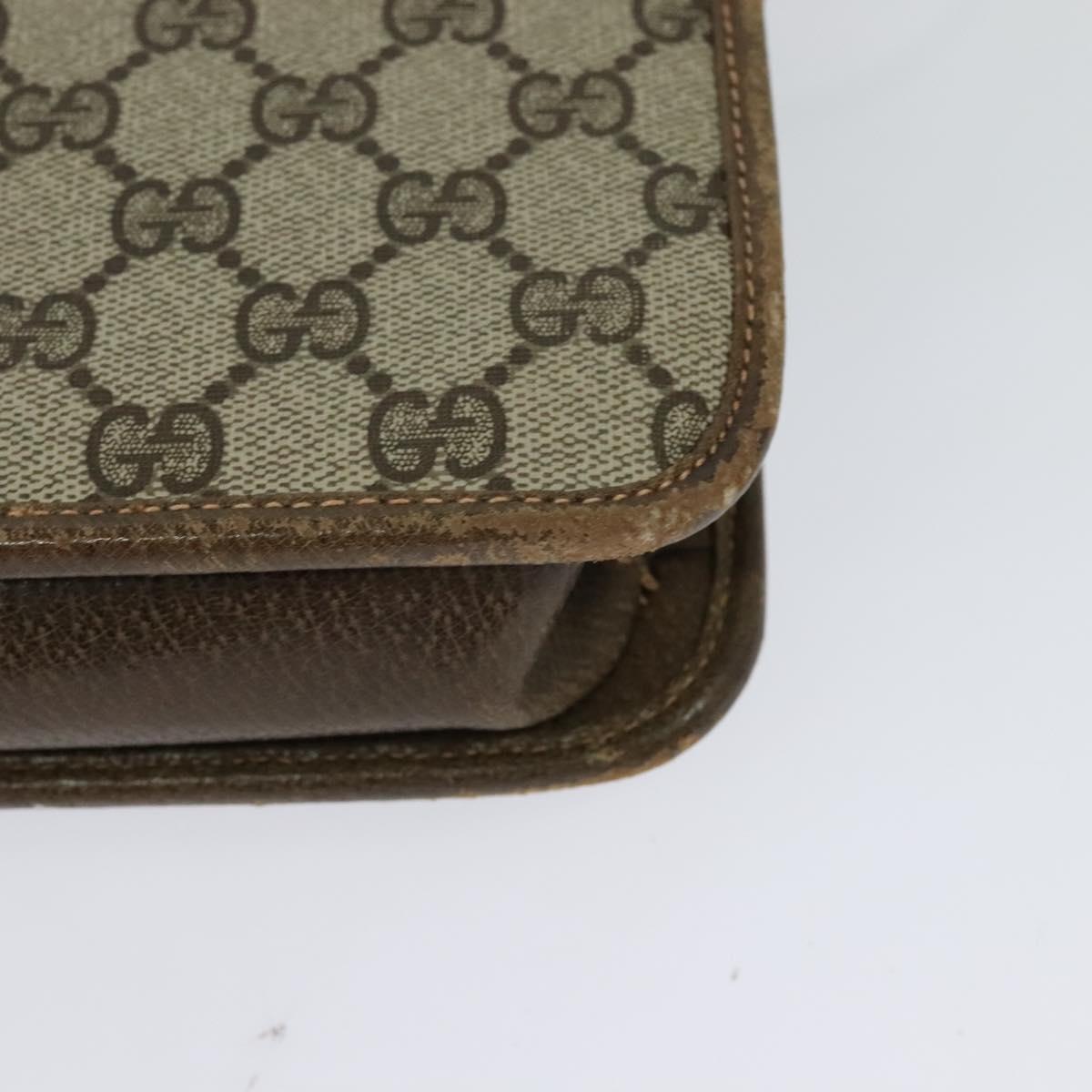 GUCCI GG Supreme Web Sherry Line Shoulder Bag PVC Beige Green Red Auth BA507