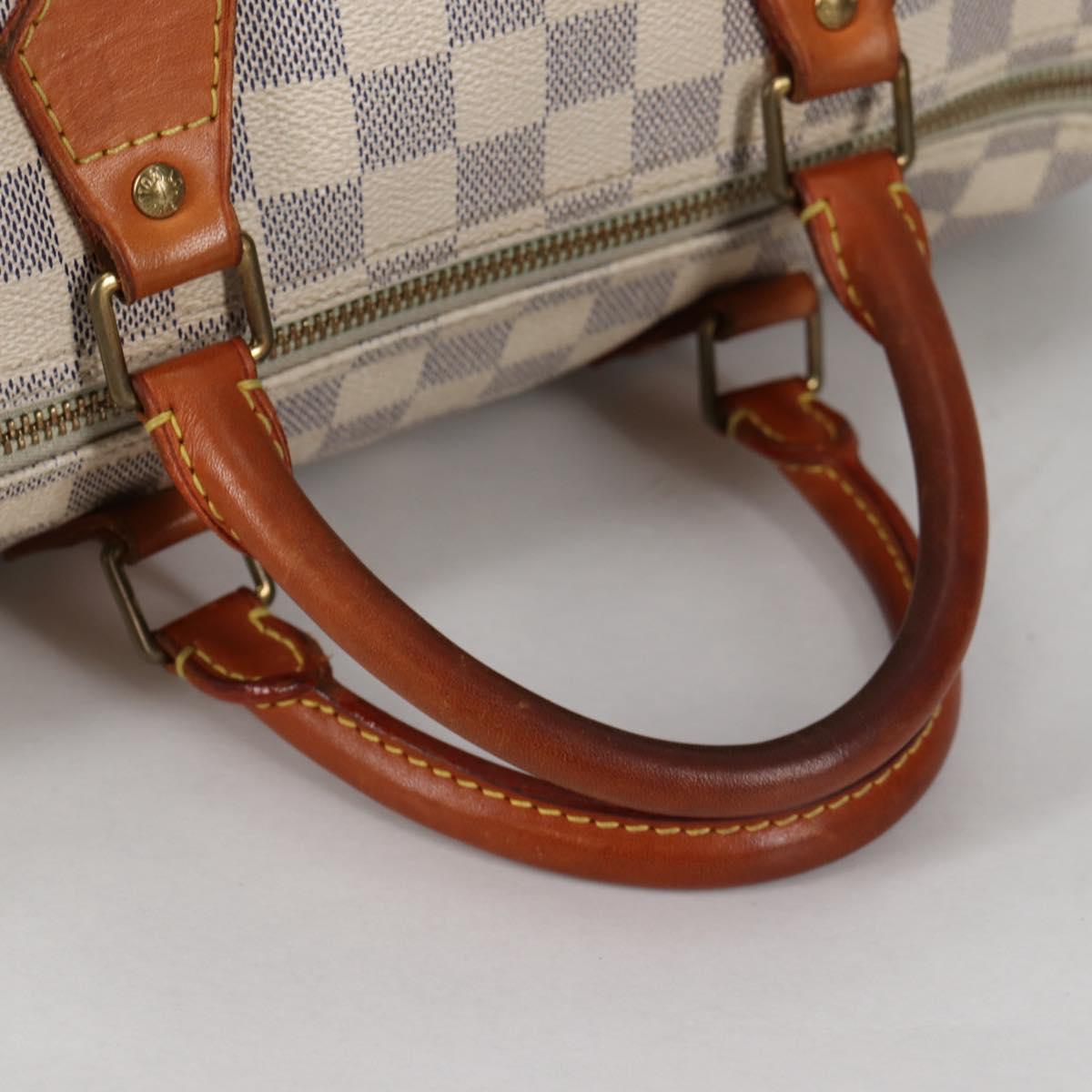 LOUIS VUITTON Damier Azur Speedy 35 Hand Bag N41535 LV Auth BA5077