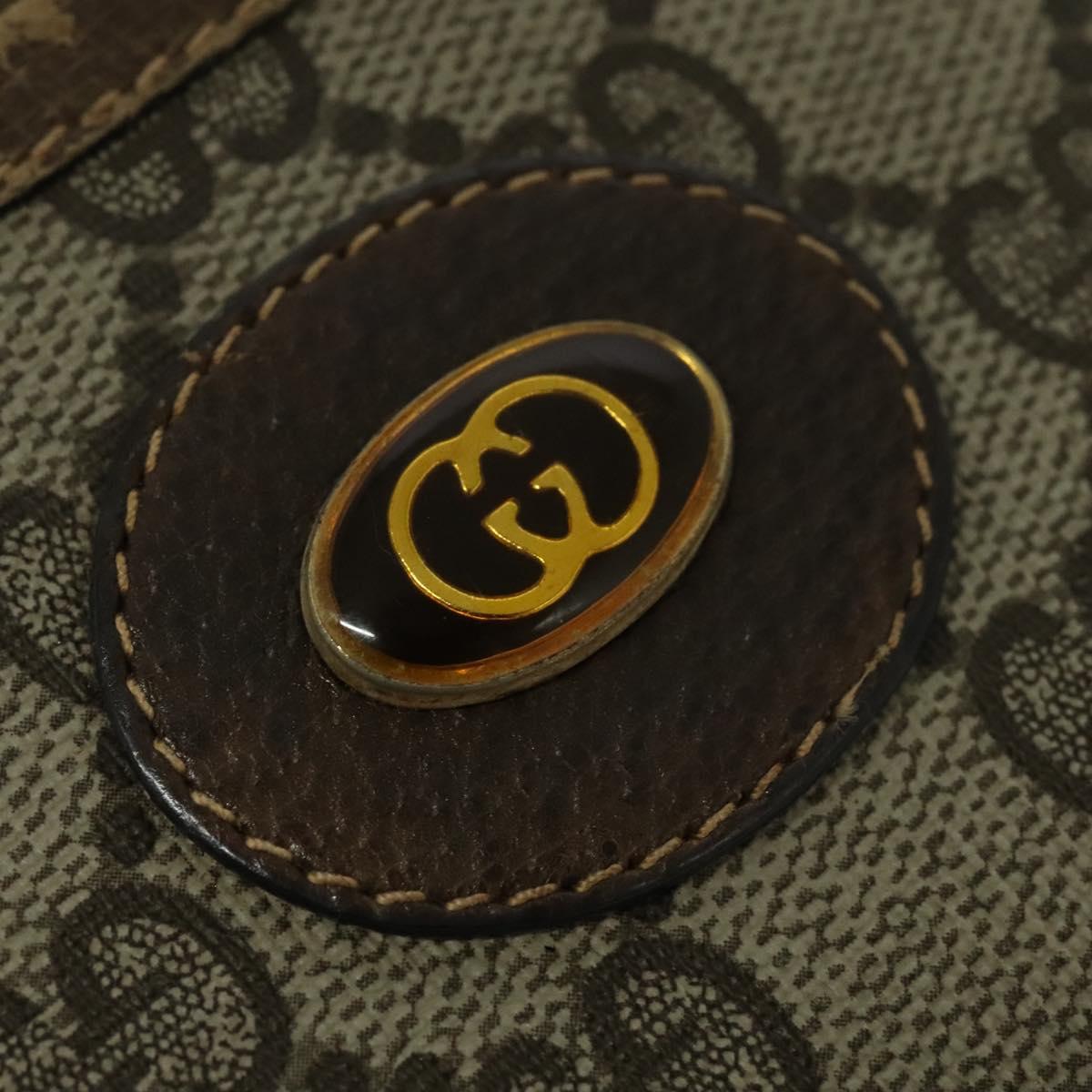 GUCCI GG Supreme Shoulder Bag PVC Beige Gold 904 02 020 Auth BA5087