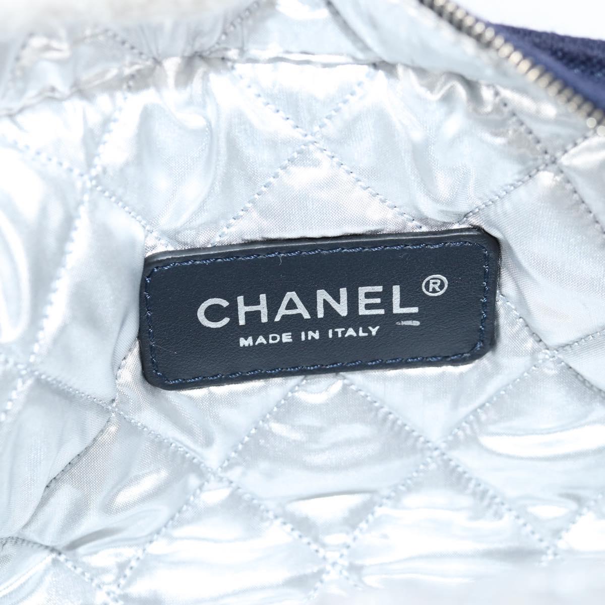 CHANEL Matelasse Shoulder Bag Pile Navy CC Auth BA5094M