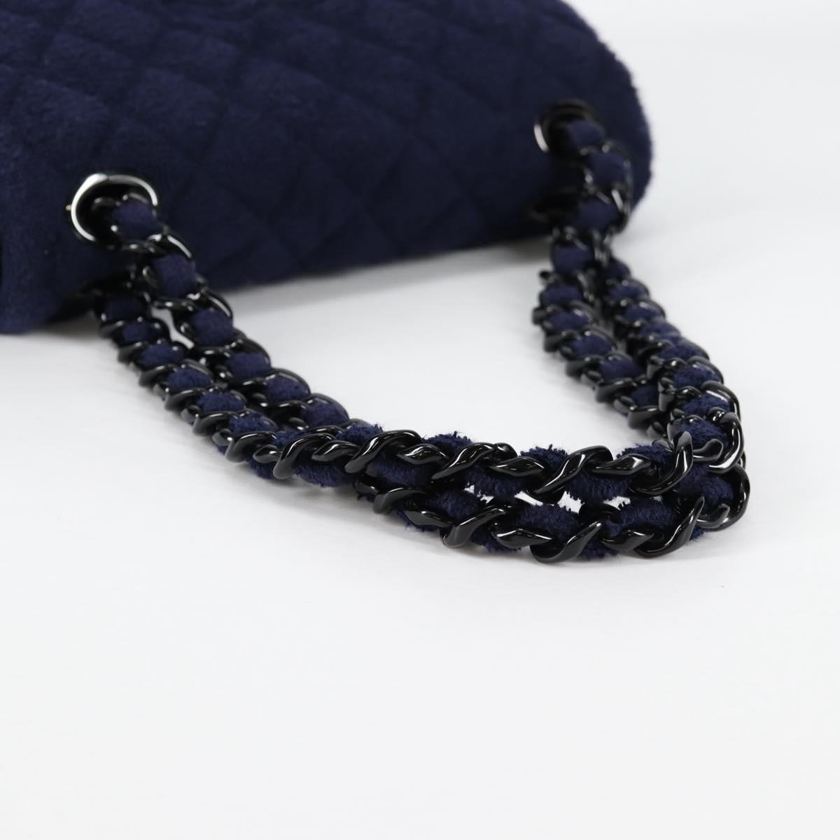 CHANEL Matelasse Shoulder Bag Pile Navy CC Auth BA5094M