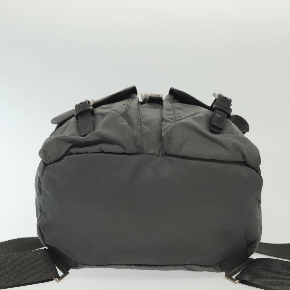 PRADA Backpack Nylon Gray Silver Auth BA5099