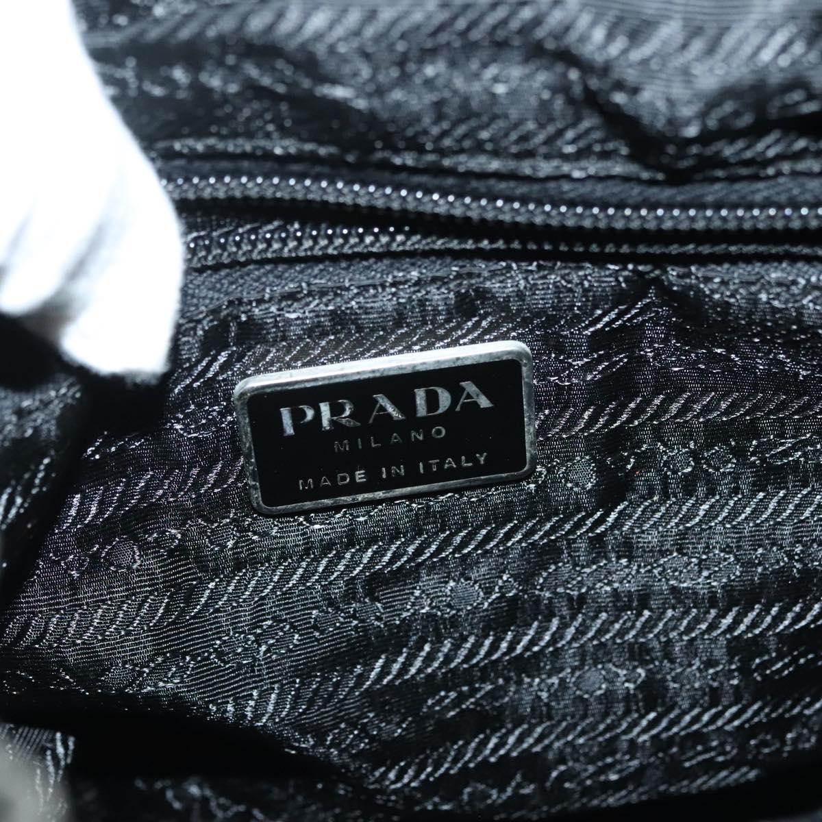 PRADA Backpack Nylon Gray Silver Auth BA5099