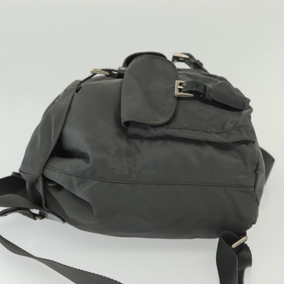 PRADA Backpack Nylon Gray Silver Auth BA5099