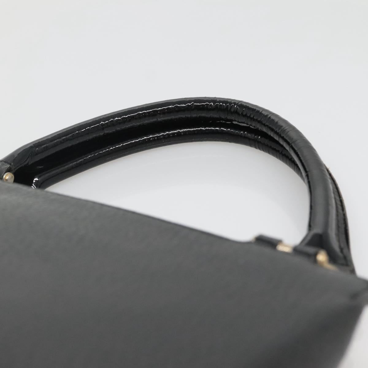 Gianni Versace Tote Bag Leather Black Gold Auth BA5104