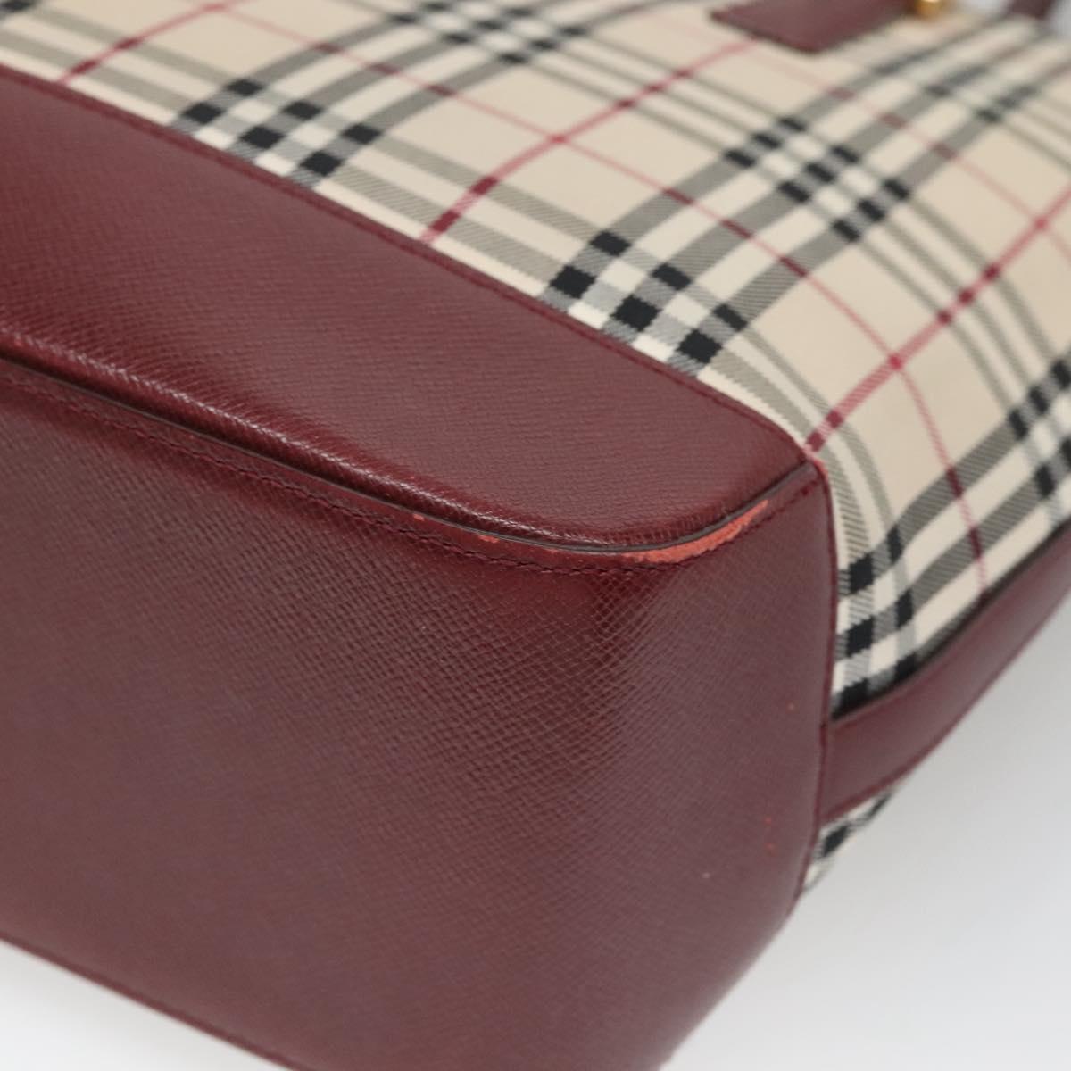 BURBERRY Nova Check Tote Bag Canvas Beige Gold Auth BA5105